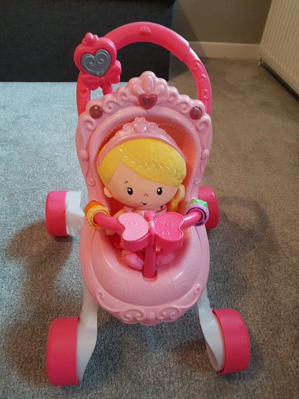 fisher price princess chime doll & stroller gift set